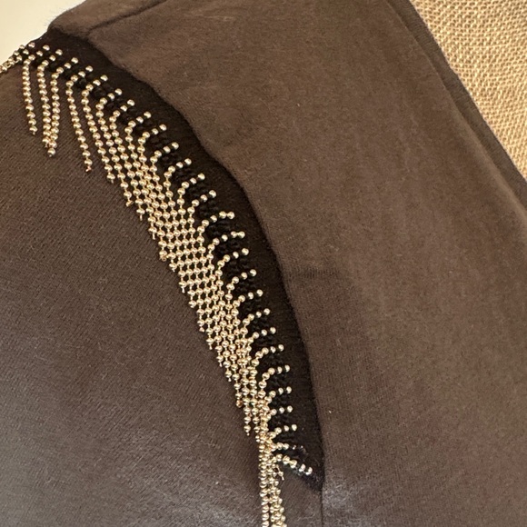 All Saints Grey t-shirt W/Metal Fringe Size Large - Picture 12 of 16